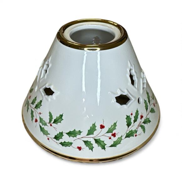 LENOX Holiday Votive Lamp Christmas Holly Berry Candle Holder New Original Box - Picture 4 of 6